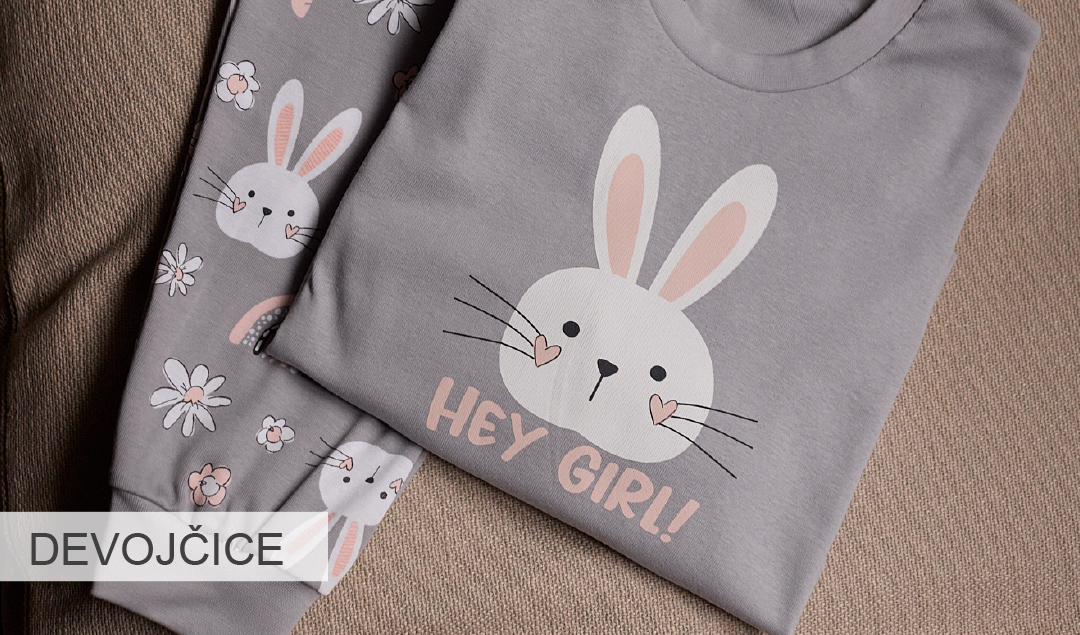 Dečija ženska pidžama sa logom zečića