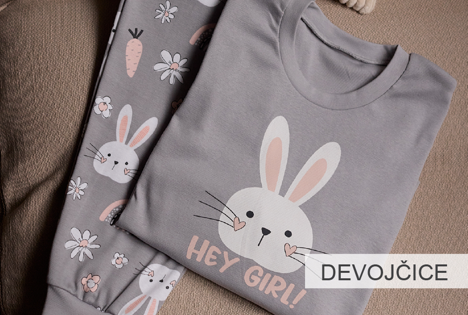 Dečija ženska pidžama sa logom zečića