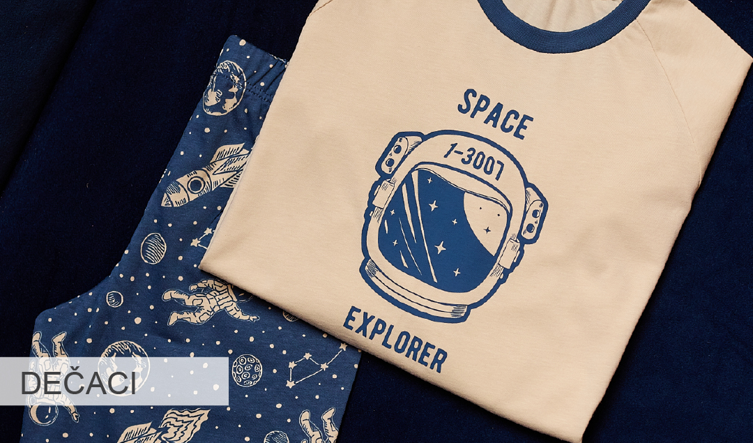 Dečija muška pidžama space explorer